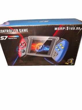 NWT S7 Digital Game Box Handheld Console - 620 Classic Games - Retro Blue/Red